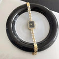 Luxury Women Bracelet Watch Fashion Small Square Dial Ladies Vintage Shell Pearls Chain Quartz Wristwatch Female Clock Wholesale